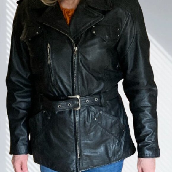 Vintage Authentic Harley Davidson Leather Biker Moto Jacket Fall Riding Size M - Picture 2 of 16